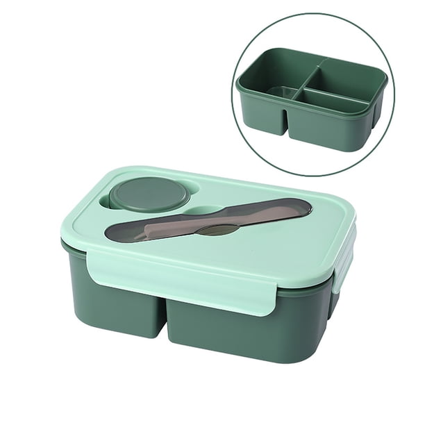 Fiudx Fiambrera de Plástico, Apta para Microondas, Aislamiento Térmico Sellado, con Vajilla, Compartimentos Múltiples, Diseño Que Mantiene La Frescura, para Uso En Oficina, Picnic y Escuela, 1250 Ml