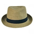 thumbnail image 2 of Jute Fabric C-Crown Trilby Fedora Hat - XXL - Tan, 2 of 5