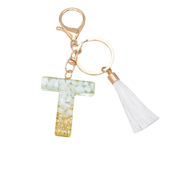 Llavero Personalizado Nuevo Blanco Boquilla Carta Llavero Cristal Colgante Bolso de Moda Llavero con Colgante