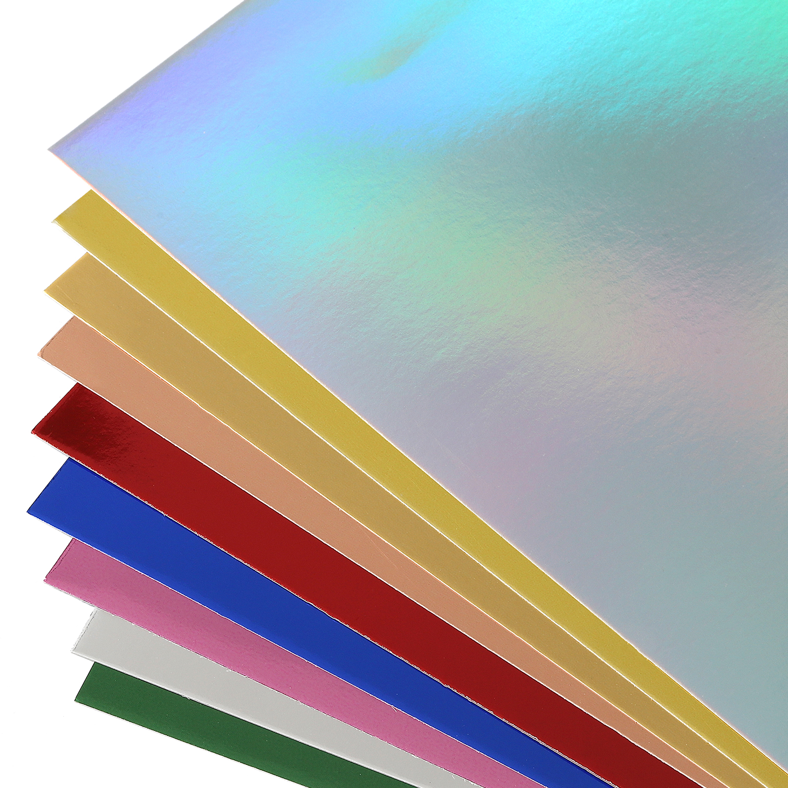 Uxcell 12"x12" Metallic Mirror Board Sheets, 20 Pack 10 Colors Cardstock Foil Board Reflective Sheet 250gsm