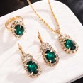 thumbnail image 4 of Primegos 1 Set Jewelry Set Rhinestone Earrings Necklace Color Matching Adjustable Length Polished Prom Party Wedding Party Bride Jewelry Necklace Earrings Ring Set, 4 of 8