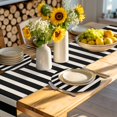 thumbnail image 4 of Black Beige Striped Round 13 Inch Placemats Set of 8, Vintage Geometric Line Simple HeatResistant Non Slip Place Mats for Dining Table, Wipeable Braided Kitchen Table Mats for Housewarming, 4 of 9