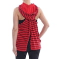 thumbnail image 2 of TOMMY HILFIGER $49 Womens New 0265 Red Striped Hoodie Casual Sweater XL B+B, 2 of 2