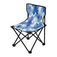 thumbnail image 2 of 600D Oxford Camping Chair Portable Foldable Chair Supports 220 lbs for Picnic, Fishing, Backpacking Watercolor Blue Flowers, 2 of 8