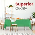 thumbnail image 2 of 5 Pack Premium Green Plastic Tablecloth - 108 x 54 in. Disposable Rectangle Plastic Table Cloth - Decorative Rectangle Table Cover Smooth Tablecloth - Disposable Table Cloths For Parties, Weddings., 2 of 5