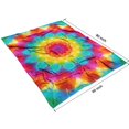 thumbnail image 4 of Colorful Tie Dye Mandala Pattern Blanket,Comfortable Soft Flannel Throw Blanket,All Season,Warm Lightweight Blankets for Sofa Bed Couch Living Room Chair,60"x80", 4 of 4