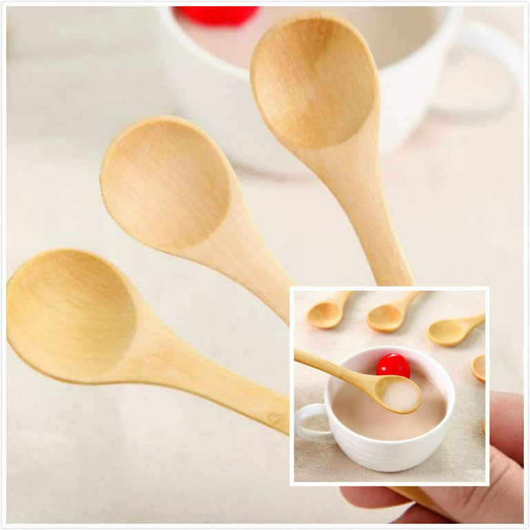 Mini Wooden Spoon Set - Perfect For Desserts, Seasoning, And More - Short  Handle For Easy Grip - Temu