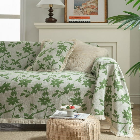 XmhyTop Couch Cover Polyester Sofa Covers Sofa Towel Cover for Living Room Sofa Easy Fit Washable Furniture Sofa Protector 55.11*70.87inch (Green)