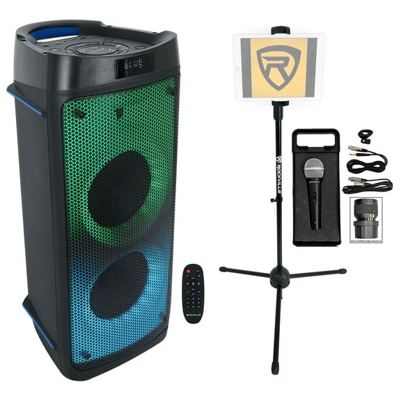 Rockville BASS PARTY 65 Karaoke Machine System Party Speaker w/Mic Tablet Stand