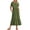Army Green, variant on Women Summer Casual Short Sleeve Crewneck Aline Swing Flowy Tiered Shirt Beach Long Dress 2025 Trendy Outfits Black Large