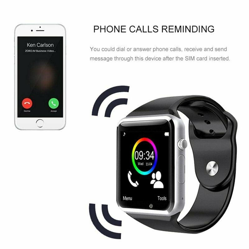 Health and Fitness Smartwatch with with Camera SIM Card Slot Heart Rate Music Sleep and Swim Tracking Walmart