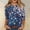 02-Dark Blue, variant on Women's Independence Day 3/4 Sleeve Sweaters, Casual Flag Printed T-shirt, Plus Sized Spring Round-neck Loose Fit Tops for Womens