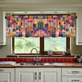 thumbnail image 3 of Yayeee Kitchen Curtains Tier Set of 2 Light Filtering 57"x24" Over Sink Window Panels, Art Buildings, 3 of 7
