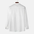 thumbnail image 5 of UVEASISHA Clearance Sales Prime Sale Men's Linen Button Down Shirt Regular Fit Long Sleeve Stand Collar Dress Shirts Lightweight Casual Regular Fit Beach Shirt with Chest Pocket White L, 5 of 10