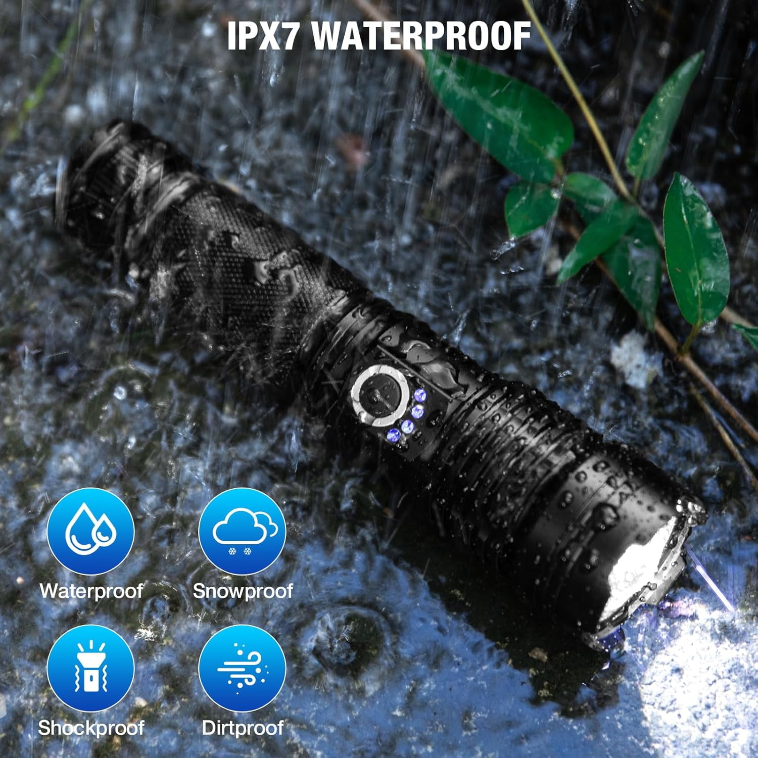 Rechargeable Flashlights 99000 High Lumens - 2 Pack, Super Bright LED Flashlight Rechargeable with 5 Light Modes, High Powered & IPX7 Waterproof Flash Light for Camping, Home