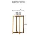 thumbnail image 2 of 15.75" Round Small Side Table with Gold Metal Base, White, 2 of 4