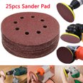 thumbnail image 1 of 25Pcs 125mm 8 Hole 5" Sanding Discs 80 Grit Orbital Sander Pad Sandpaper Tool, 1 of 11