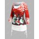 thumbnail image 2 of Camiseta Navideño Talla Extra Estampado Muñeco de Nieve Rosegal  Mangas largas de talla grande, 2 of 5