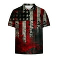 thumbnail image 5 of Men's Patriotic Polo Shirt Button Down Blouse Independence Day Tops USA Flag Printed Short Sleeve Blouses Collared Top Dressy Casual Tshirt Anti-Wrinkle&nbsp;Travel&nbsp;Polo&nbsp;Shirts, 5 of 5