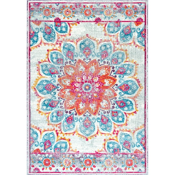 nuLOOM Kiyoko Vintage Floral Accent Rug, 3' x 5', Pink