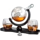 thumbnail image 1 of Whisky and Wine Decanter Globe World Set with Globe Wine Glass, Scotch Whisky Bourbon Vodka, Gift for Men, Globe - 850ml, 1 of 5