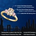 thumbnail image 2 of Gem Stone King 18K Yellow Gold Plated Silver Peach Morganite and Pink Lab Grown Diamond Engagement Ring for Women | 2.10 Cttw | Oval 9X7MM | Gemstone October Birthstone | Size 8, 2 of 6
