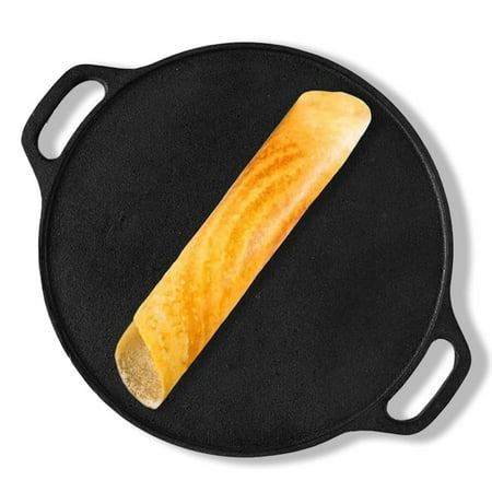The Indus Valley Super Smooth Cast Iron Tawa/Tava for Dosa/Roti/Chappati/Naan with Handle | Gas & Induction-Friendly | Pre-Seasoned, 100% Toxin-Free (