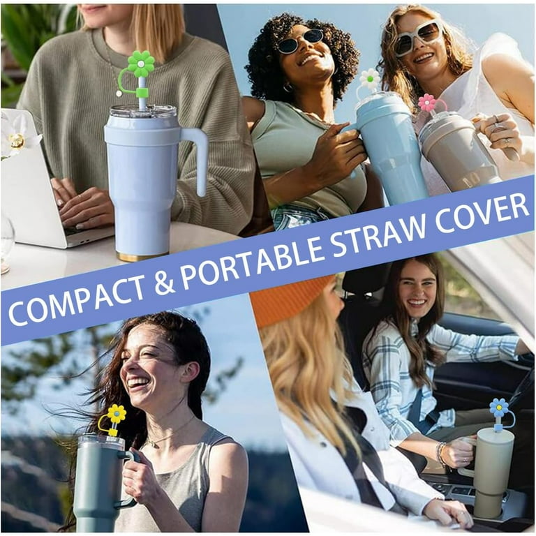 8Pcs Straw Cover Set for Stanley 30&40 oz Tumbler Cups,0.4in Silicone Straw  Covers Cap for Stanley Cup Accessories,Reusable Drinking Straw Tips Lids(4