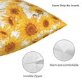 thumbnail image 3 of Fuzoiu White Marble Pattern Sunflower Print Square Pillow Cover,Hidden Zipper Design,Luxury Square Pillow Case, Throw Pillow,Couch Cushion-20"x20", 3 of 7