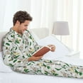 thumbnail image 6 of Naloa Lilies Flowers Men’s Pajamas Set - Long Sleeve Button Down Sleep Shirt and Pajama Bottoms Sleepwear Set-Medium, 6 of 7