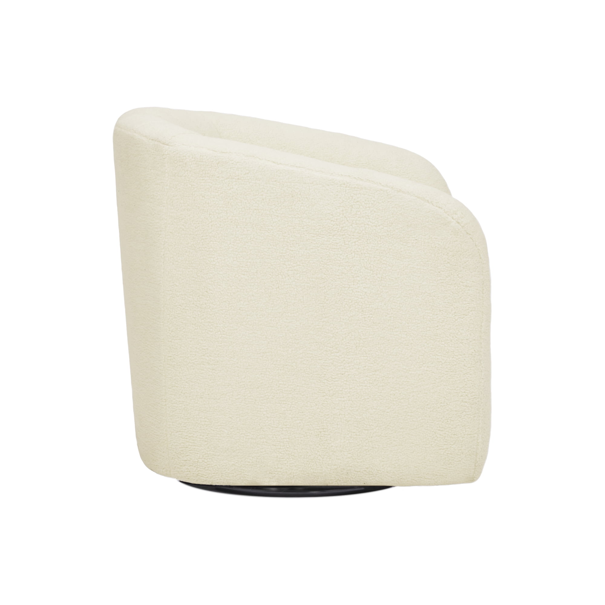 Teamson Home Monroe Swivel Tub Accent Chair with Faux Shearing, Ivory