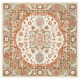 thumbnail image 2 of SAFAVIEH Trace Alexandreana Floral Bordered Wool Area Rug, Ivory/Red, 6' x 6' Square, 2 of 9