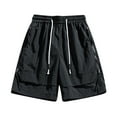 thumbnail image 2 of TKYCMSUAKI Men's Big and Tall Shorts Trendy Elastic Waisted Drawstring Solid Color Athletic Short Lightweight Comfy Loose Fit Cargo Shorts, 2 of 8