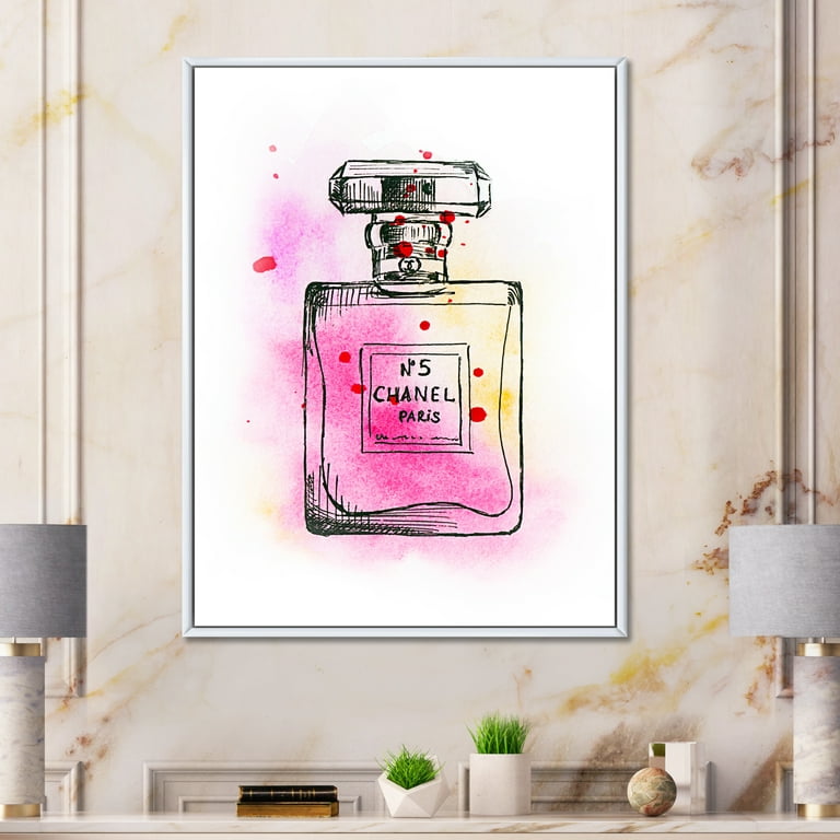 DesignArt Chic Nr 5 Paris Parfum I Framed On Canvas 3 Pieces Print