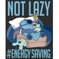 thumbnail image 2 of Men's Lilo & Stitch Not Lazy, Saving Energy Graphic Tee Charcoal Medium, 2 of 5