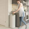 thumbnail image 3 of iTouchless Round Sensor Trash Can, with Deodorizing Feature, 13 Gallon, Pearl White, Stainless Steel, 3 of 6