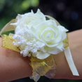 thumbnail image 1 of Pulsera de cinta para fiesta de boda, ramillete de muñeca para dama de honor, flores rosas de espuma, 1 of 5