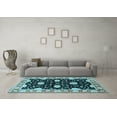 thumbnail image 3 of Ahgly Company Indoor Square Oriental Light Blue Industrial Area Rugs, 6' Square, 3 of 4
