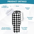 thumbnail image 2 of Yayeee 40oz Stainless Steel Tumbler with Straw and Handle Double-Wall Insulated Travel Water Bottle, Black and White Geometric, 2 of 8