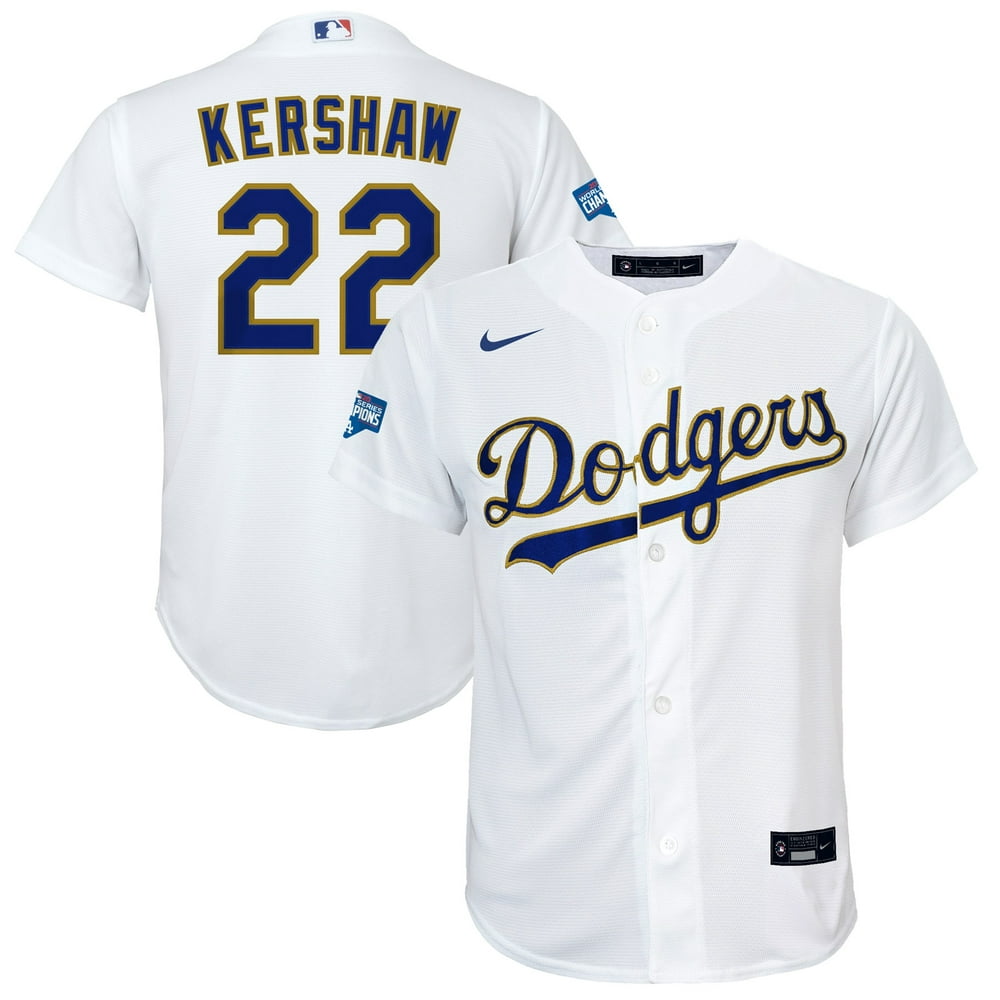 Clayton Kershaw Los Angeles Dodgers Nike Youth 2021 Gold ...