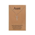 thumbnail image 1 of Collar Lcherry con colgante en forma de cruz con forma de tía, acero inoxidable, 46 cm, 1 of 6