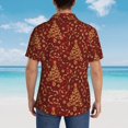thumbnail image 4 of Balery Christmas Tree On A Red Background Camisas hawaianas de manga corta para hombre, camisas playeras de corte holgado, camisas de vacaciones con botones,Small, 4 of 7