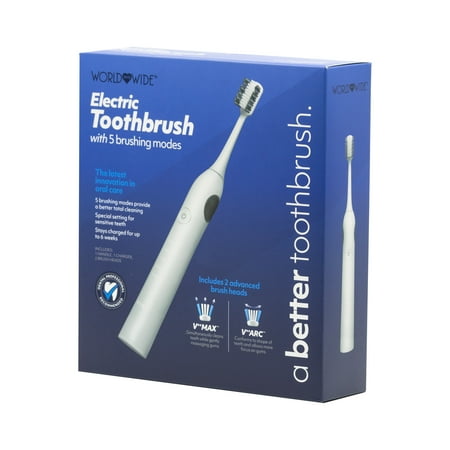 A Better Electric Toothbrush with 2 Brush Heads and Charging Station - White
