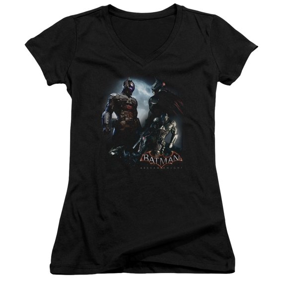 Batman Arkham Knight - Face Off - Juniors Cap Sleeve V-Neck Shirt - Small