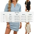 thumbnail image 3 of XuJwPNcy Summer Nightgowns for Women Short Sleeve Lounge Dress Pleated Soft Solid Color V Neck Sleepwear Nightdress, 3 of 7
