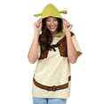 thumbnail image 2 of DreamWorks Shrek Adult Men or Women Cosplay Hooded T-Shirt Green Beige, 2 of 4