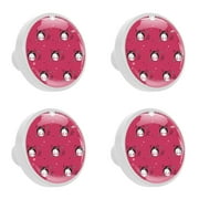 OWNNI Home Decor Cute Cartoon Pink Japaneses Doodle Geisha Pattern Elegant Crystal Knobs with Screws (4PCS) | ABS & Glass | 1.3x1.0 in/3.3x2.5 cm | Drawer Pulls