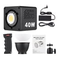 thumbnail image 2 of Portable COB Video Light Handheld Photography Fill Light 40W 2500K-6500K Dimmable 9 Scene Lighting Effects Built-in Battery with Handle Reflector Diffuser for Indoor Vlog Live Streaming Pho, 2 of 7