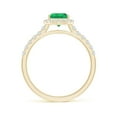 thumbnail image 2 of ANGARA Natural Pear-Shaped Emerald Halo Engagement Ring in 14K Yellow Gold for Women (Size-8x6mm) | May Birthstone, Birthday, Anniversary, Jewelry Gift for Women | Natural Emerald Ring, 2 of 11