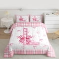 thumbnail image 2 of Feelyou Princess Initial Letter Full Size Comforter Sets, Bowknot Monogrammed L Bedding Comforter Set, Kawaii Cartoon Bow Reversible Bedding Sets, Luxury Bedroom Decor, 3pcs, 2 of 8
